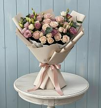 Букет цветов из:  Розы и Лизиантусы в Первомайском Оренбургский район