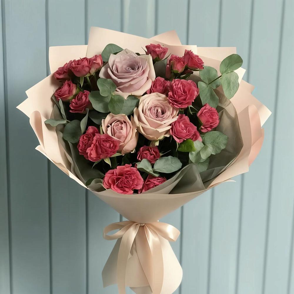 Букет цветов из: Гвоздики и Розы в Первомайском Оренбургский район