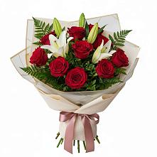 Букет цветов из:  Лилии и Розы #REPLACE_PRED# Первомайском Оренбургский район