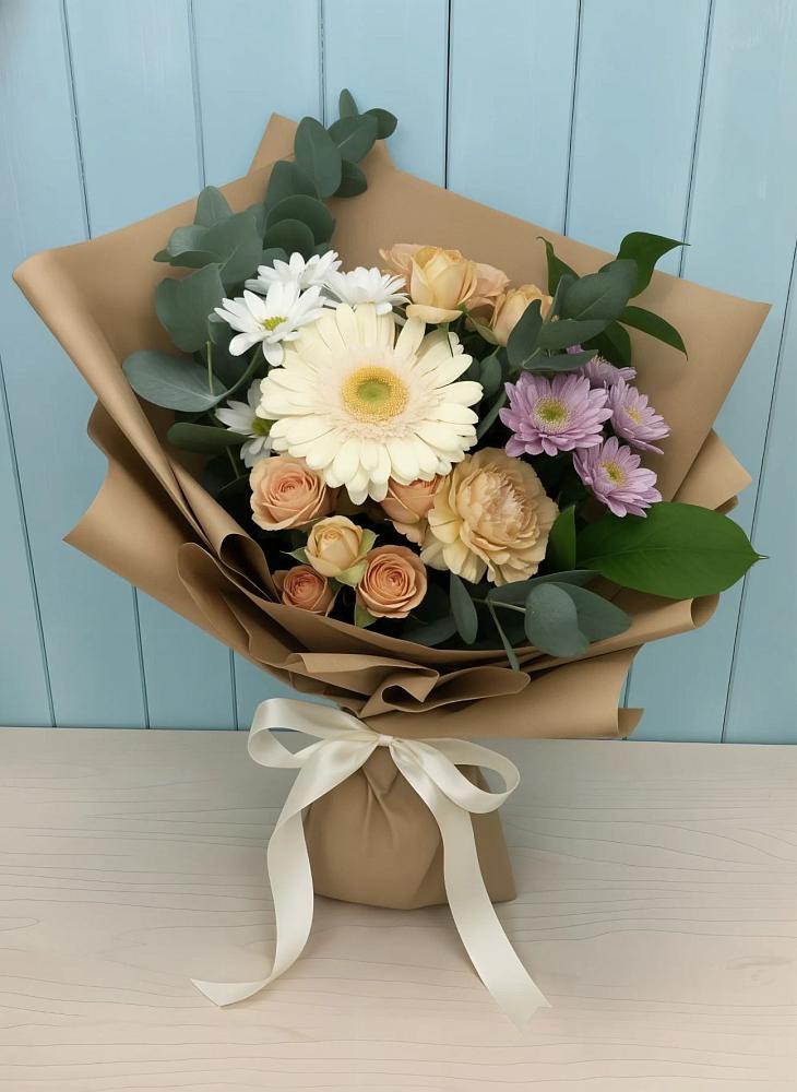 Букет цветов из: Герберы и Хризантемы в Первомайском Оренбургский район