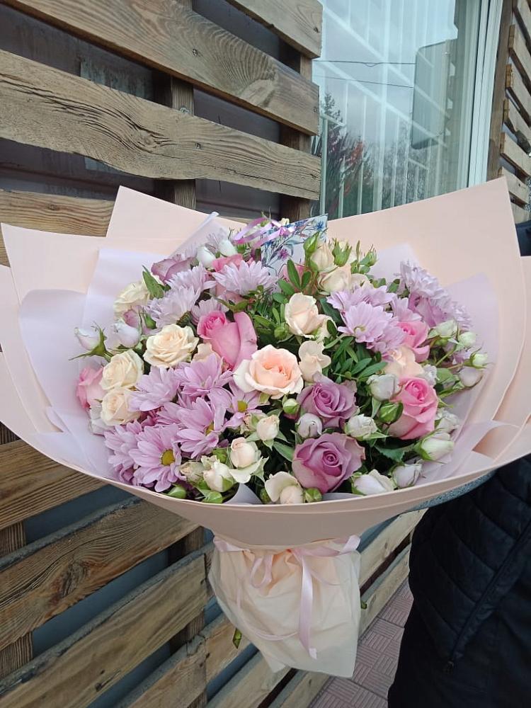 Букет цветов из: Розы и Хризантемы в Первомайском Оренбургский район