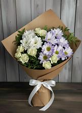 Букет цветов из:  Хризантемы и Розы в Первомайском Оренбургский район