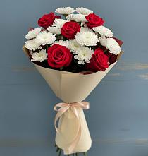 Букет цветов из:  Розы и Хризантемы #REPLACE_PRED# Первомайском Оренбургский район