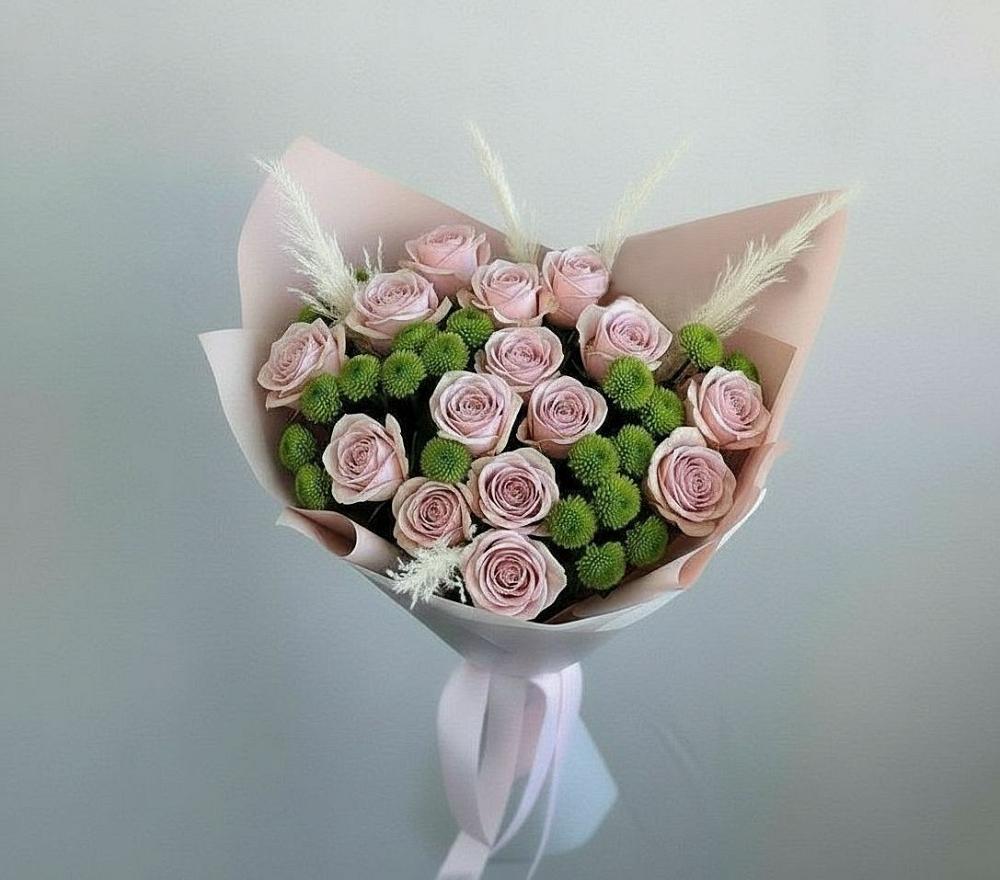 Букет цветов из: Розы и Хризантемы в Первомайском Оренбургский район