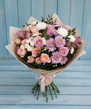 Букет цветов из:  Хризантемы, Розы и Альстромерии #REPLACE_PRED# Первомайском Оренбургский район