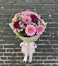 Букет цветов из:  Герберы и Хризантемы в Первомайском Оренбургский район
