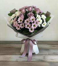 Букет цветов из:  Хризантемы и Розы в Первомайском Оренбургский район