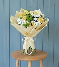 Букет цветов из:  Хризантемы и Розы в Первомайском Оренбургский район