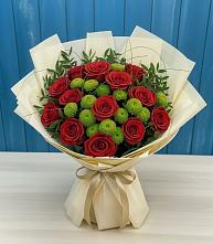 Букет цветов из:  Розы и Хризантемы в Первомайском Оренбургский район